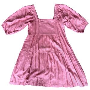 Beyond Words Pink Puff Sleeve Dress